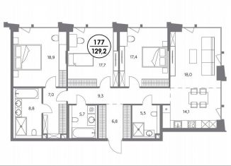 Продажа 3-комнатной квартиры, 129.3 м2, Москва, Шлюзовая набережная, 2/1с1