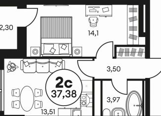 Продается однокомнатная квартира, 37.5 м2, Ростов-на-Дону