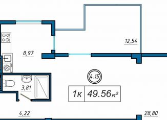 Продаю 1-ком. квартиру, 49.6 м2, Керчь, улица Суворова, 4