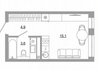 Продам квартиру студию, 23.6 м2, Екатеринбург, метро Чкаловская