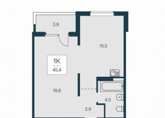 Продается 1-ком. квартира, 45.4 м2, Новосибирск, Калининский район, Игарская улица, 6