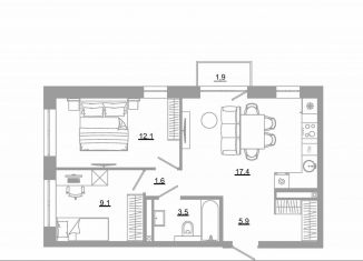 Продаю двухкомнатную квартиру, 51.5 м2, Екатеринбург, метро Чкаловская