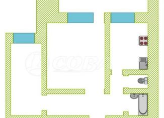 Продажа 2-комнатной квартиры, 53.6 м2, Тюмень, Минская улица, 7, Центральный округ