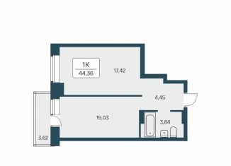 Продаю 1-ком. квартиру, 44.9 м2, Новосибирск, Кировский район, улица Зорге, 229/2