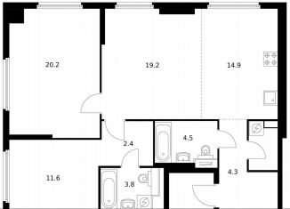 Продажа 2-комнатной квартиры, 87.8 м2, Москва, жилой комплекс Барклая 6, к6, метро Фили