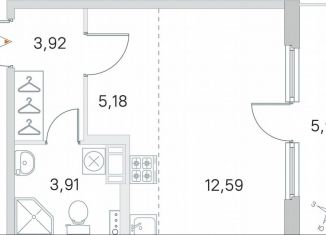 Продаю квартиру студию, 28.6 м2, посёлок Стрельна