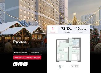 Продается 1-комнатная квартира, 31.1 м2, Санкт-Петербург, Красногвардейский район