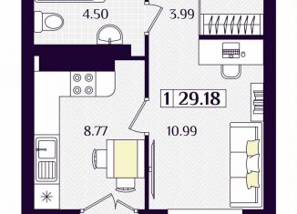 Продается однокомнатная квартира, 29.2 м2, Гурьевск, Краковский бульвар, 16, ЖК Новая Резиденция