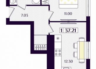 Продается 1-комнатная квартира, 37.2 м2, Гурьевск, Краковский бульвар, 16, ЖК Новая Резиденция