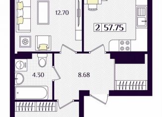 Продажа двухкомнатной квартиры, 57.8 м2, Гурьевск, Краковский бульвар, 16, ЖК Новая Резиденция