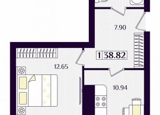 Продаю однокомнатную квартиру, 38.8 м2, Калининградская область, Краковский бульвар, 16