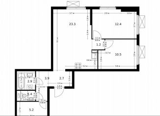 Продажа 2-ком. квартиры, 62.6 м2, Люберцы, ЖК Жулебино Парк, улица 3-е Почтовое Отделение, 48