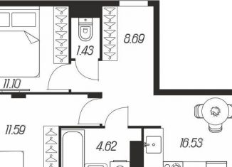 Продажа двухкомнатной квартиры, 57.4 м2, Тула, Зареченский территориальный округ