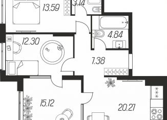 Продажа двухкомнатной квартиры, 76.6 м2, Тула