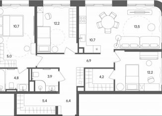 Продается 3-ком. квартира, 95.9 м2, Москва, улица Матросская Тишина, 1Ас71, метро Электрозаводская