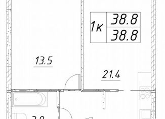 1-ком. квартира на продажу, 38.8 м2, Звенигород, 3-й микрорайон, к6