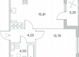 Продажа 1-комнатной квартиры, 39.4 м2, посёлок Стрельна, ЖК Любоград