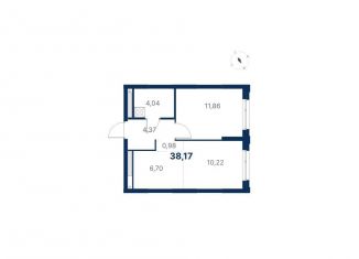 Продажа однокомнатной квартиры, 38.2 м2, Екатеринбург, улица Титова, 19/42И, Чкаловский район