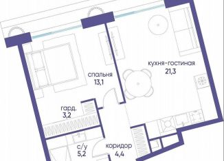 Продаю 1-комнатную квартиру, 47.3 м2, Москва