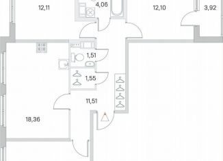 Продаю 3-ком. квартиру, 77.1 м2, посёлок Стрельна, ЖК Любоград