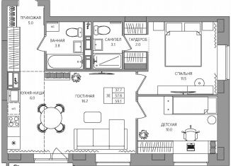 Продается трехкомнатная квартира, 59.1 м2, Пермь, 3-я Нейвинская улица, 5, Свердловский район