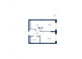 Продается 1-комнатная квартира, 38.2 м2, Екатеринбург, улица Титова, 19/42И, метро Чкаловская