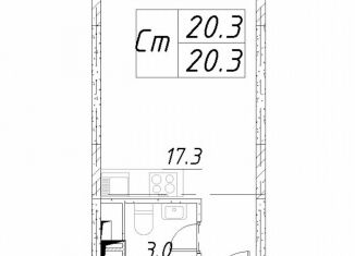 Квартира на продажу студия, 20.3 м2, Звенигород, 3-й микрорайон, к6