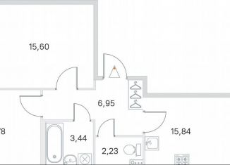 Продам 2-ком. квартиру, 57.7 м2, посёлок Стрельна, ЖК Любоград