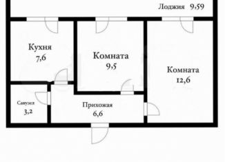 Двухкомнатная квартира на продажу, 42.8 м2, Адыгея, Бжегокайская улица, 25/1к14